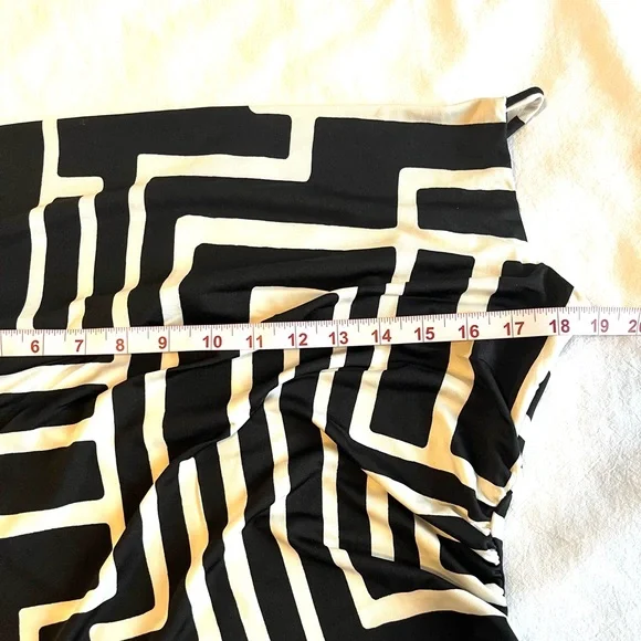 NWOT Jules & Leopold B&W Geo Print Cowl Neck Slip Midi Dress Date Night Party, M - Picture 10 of 14